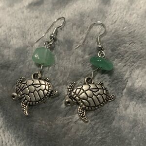 Silver Turtle Earrings